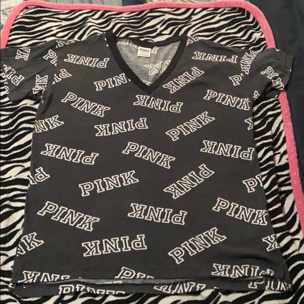 Pink Victoria Secret short sleeve shirt